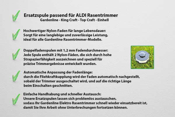 3 x Ersatzfadenspule für Rasentrimmer